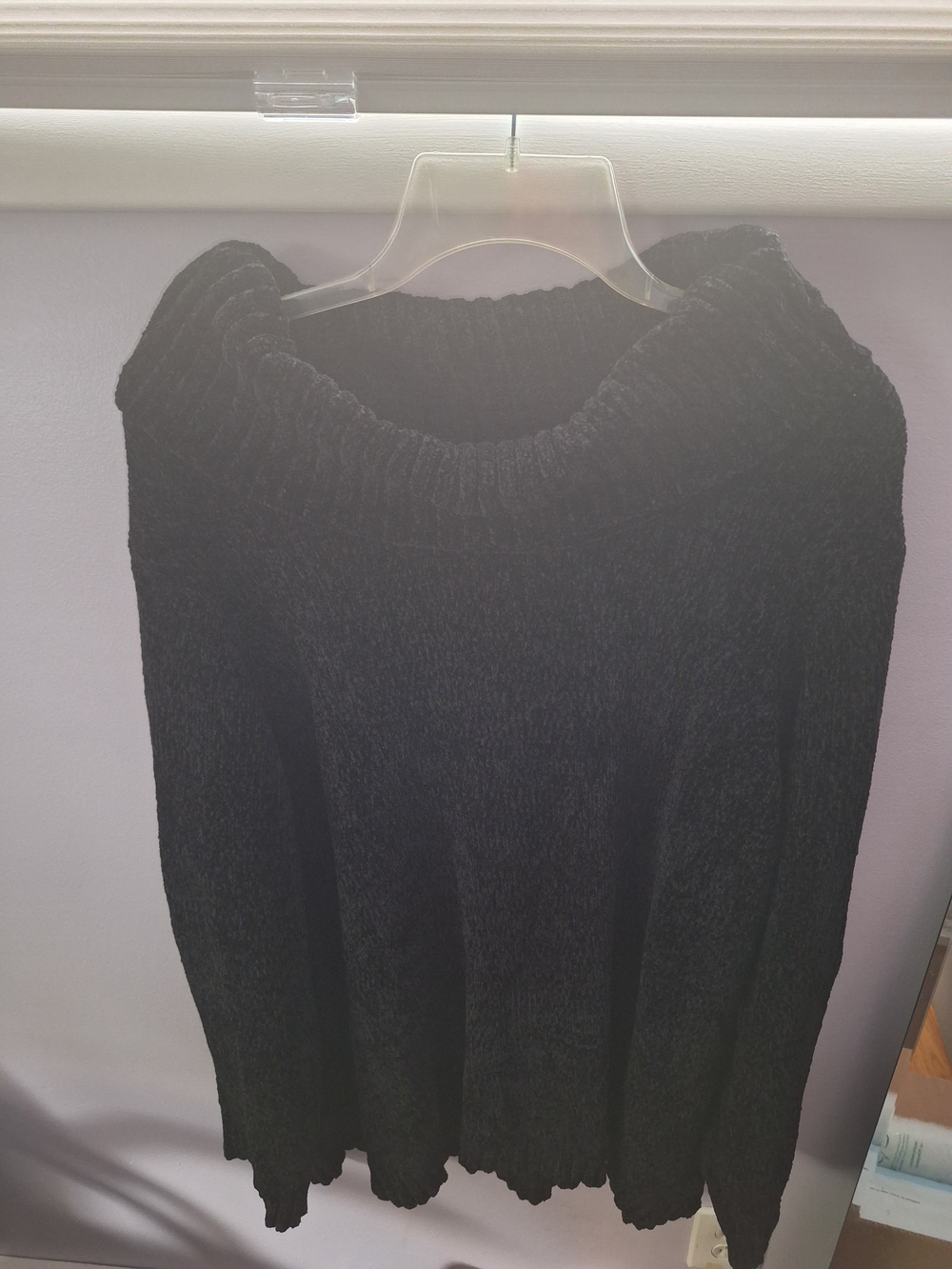 Karen Scott Black Ribbed Turtleneck Sweater
